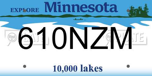 610NZM Minnesota License Plate