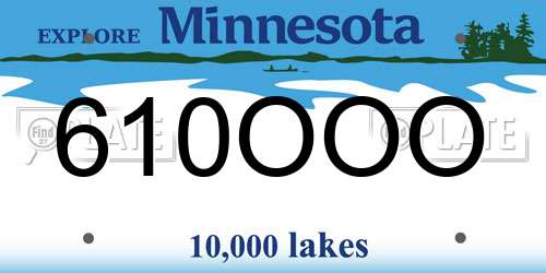 610OOO Minnesota License Plate