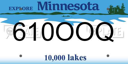 610OOQ Minnesota License Plate
