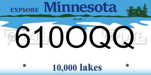610OQQ Minnesota License Plate