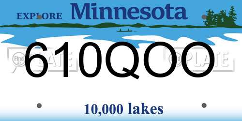 610QOO Minnesota License Plate