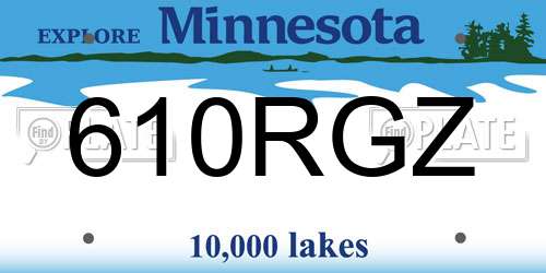 610RGZ Minnesota License Plate