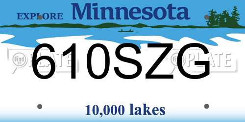 610SZG Minnesota License Plate