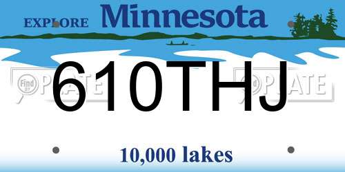 610THJ Minnesota License Plate