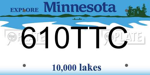 610TTC Minnesota License Plate