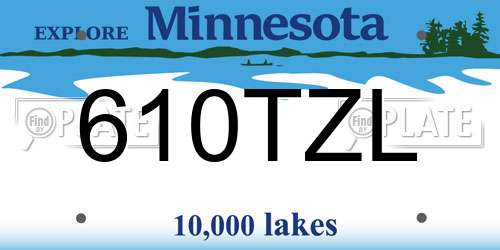 610TZL Minnesota License Plate