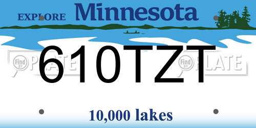 610TZT Minnesota License Plate