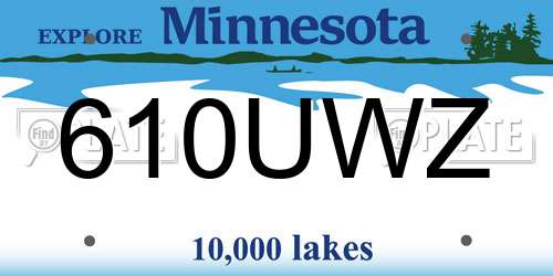 610UWZ Minnesota License Plate