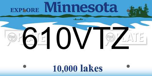 610VTZ Minnesota License Plate