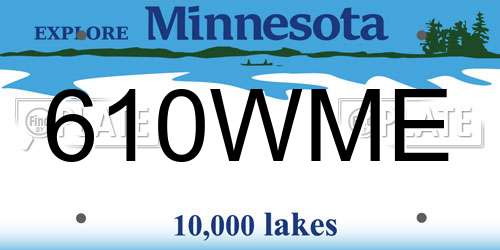 610WME Minnesota License Plate