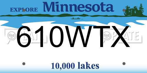 610WTX Minnesota License Plate