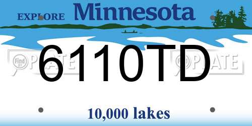 6110TD Minnesota License Plate