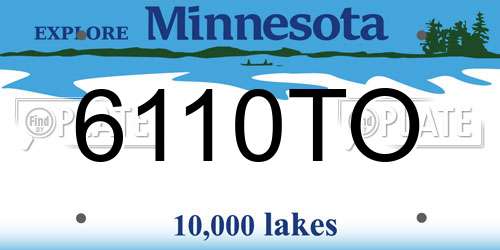 6110TO Minnesota License Plate