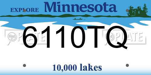 6110TQ Minnesota License Plate