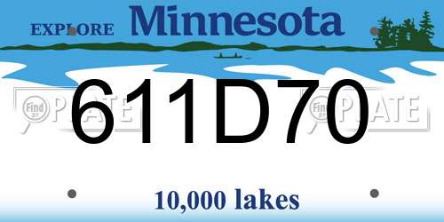 611D70 Minnesota License Plate