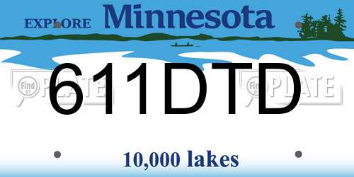 611DTD Minnesota License Plate
