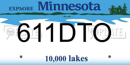 611DTO Minnesota License Plate
