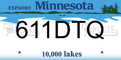 611DTQ Minnesota License Plate