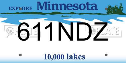 611NDZ Minnesota License Plate