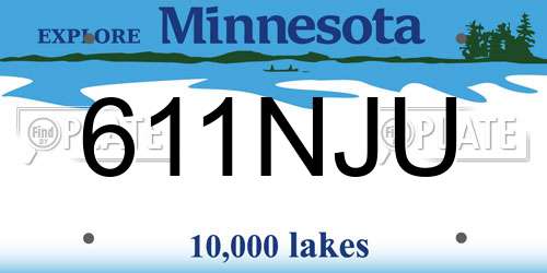 611NJU Minnesota License Plate