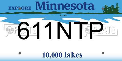 611NTP Minnesota License Plate