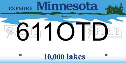 611OTD Minnesota License Plate