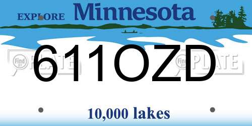 611OZD Minnesota License Plate