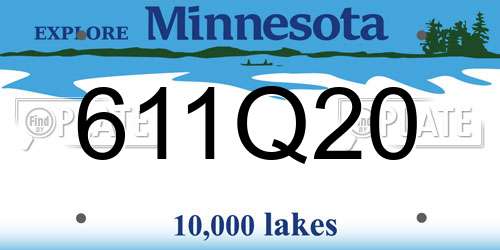 611Q20 Minnesota License Plate
