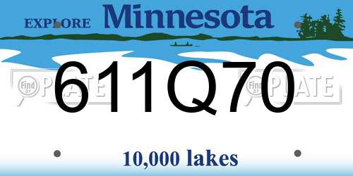 611Q70 Minnesota License Plate