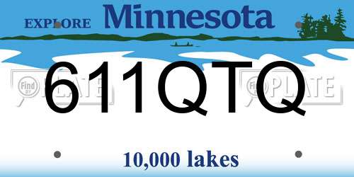 611QTQ Minnesota License Plate