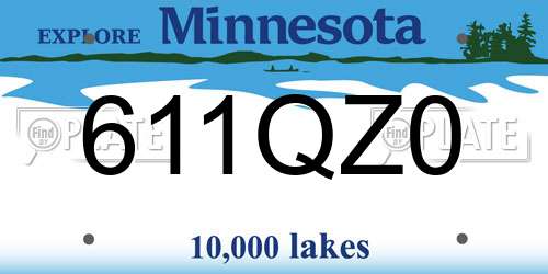 611QZ0 Minnesota License Plate