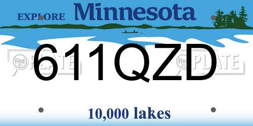 611QZD Minnesota License Plate