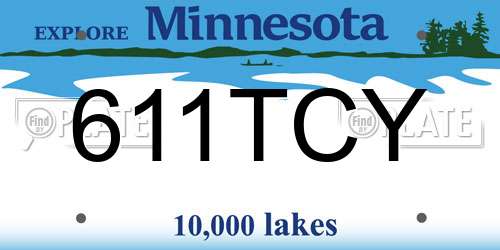 611TCY Minnesota License Plate