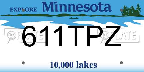 611TPZ Minnesota License Plate