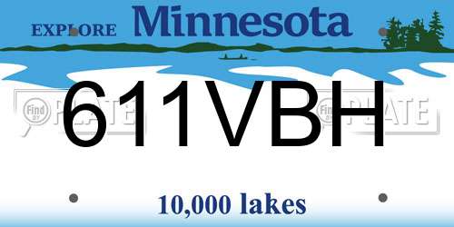 611VBH Minnesota License Plate