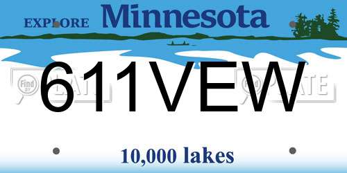 611VEW Minnesota License Plate