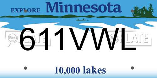 611VWL Minnesota License Plate