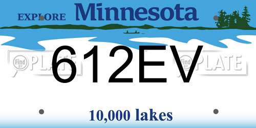 612EV Minnesota License Plate