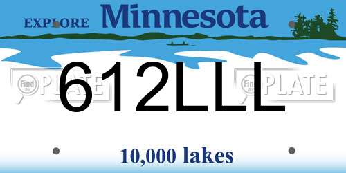 612LLL Minnesota License Plate