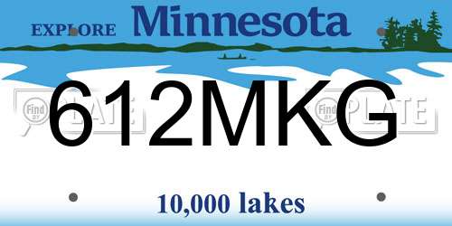 612MKG Minnesota License Plate