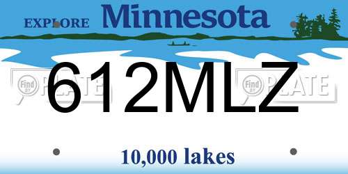 612MLZ Minnesota License Plate