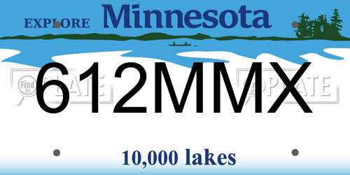 612MMX Minnesota License Plate