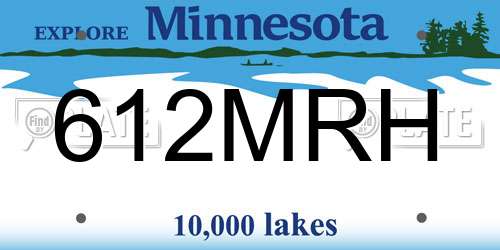 612MRH Minnesota License Plate