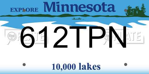 612TPN Minnesota License Plate