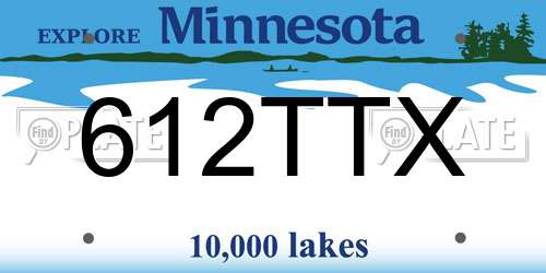 612TTX Minnesota License Plate