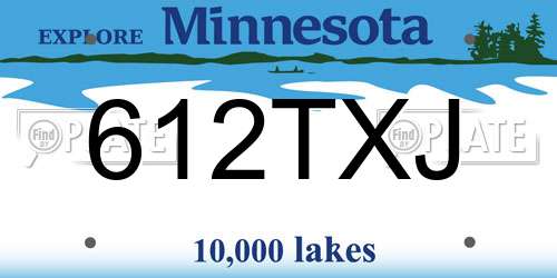 612TXJ Minnesota License Plate