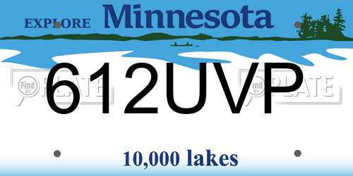 612UVP Minnesota License Plate
