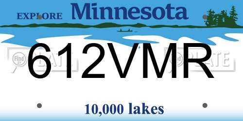 612VMR Minnesota License Plate