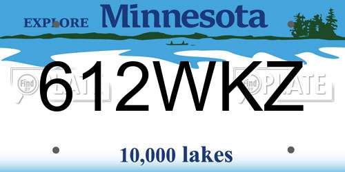 612WKZ Minnesota License Plate