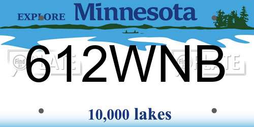 612WNB Minnesota License Plate